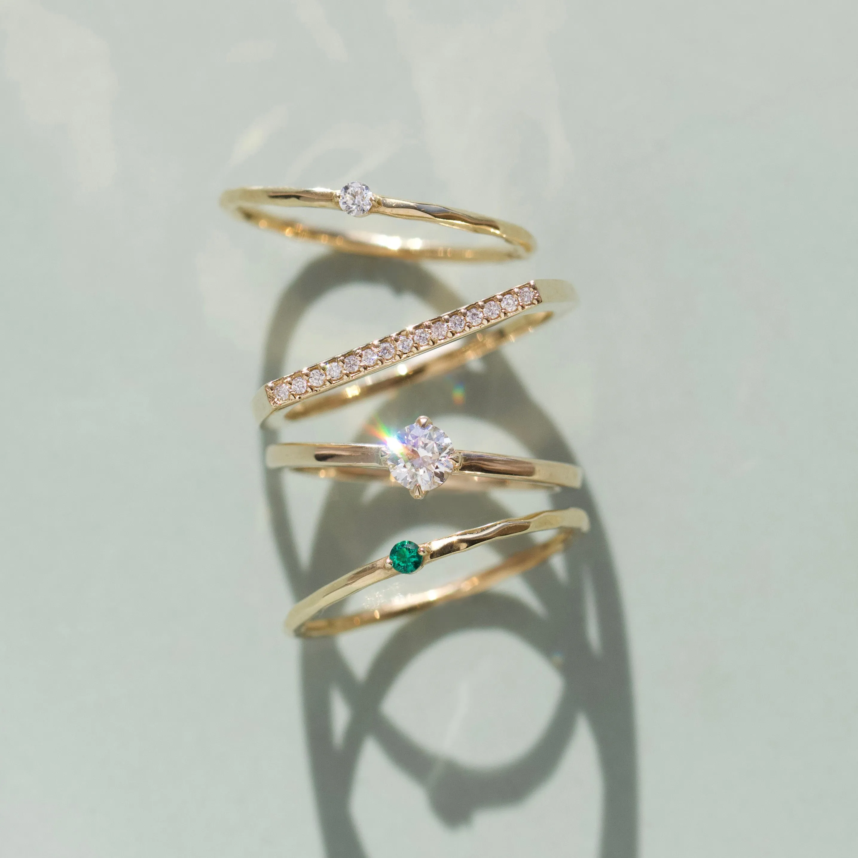 Romilly Emerald Stacking Ring